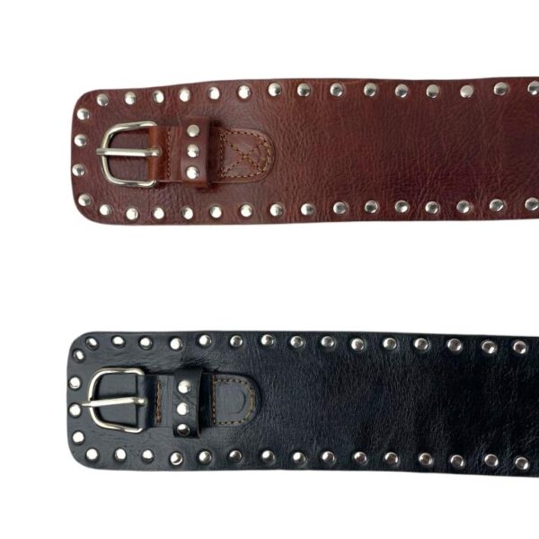 Cinturón Artesanal en Piel con Estilo Exclusivo, Tachuelas Decorativas Laterales y Gran Calidad para Mujer - Imagen 5