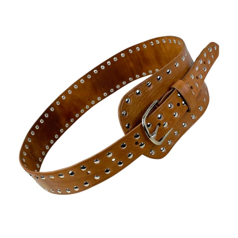 CGCINTU-ATT-Frontal Cinturón Artesanal en Piel con Diseño Exclusivo y Muchas Tachuelas Decorativas para Mujer - Imagen 1