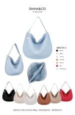 Amplio Bolso de Hombro Tipo Hobo en Piel Sintética con Asa Larga y Cierre de Cremallera para Mujer - Imagen 2