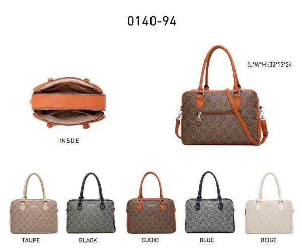 Bolso de Mano Sintético Tipo Maletín con Bolsillo Trasero y 2 Compartimentos Principales para Mujer-All- Mayorista España