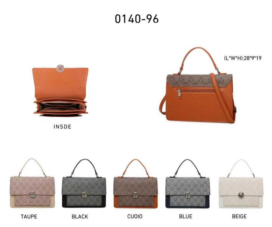 Bolso de Mano Sintético Tipo Maletín para Mujer con Compartimento Frontal Bajo la Solapa