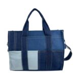 Bolso de Mano en Algodón Tipo Tote Grande para Mujer con Cremallera y Bolsillos Interiores - Imagen 2