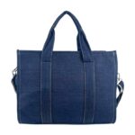 Bolso de Mano en Algodón Tipo Tote Grande para Mujer con Cremallera y Bolsillos Interiores - Imagen 3