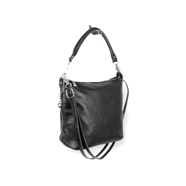 Bolso de Hombro de Mujer Piel Italiana con Cremalleras Laterales Decorativas - Imagen 5