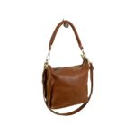 Bolso de Hombro de Mujer Piel Italiana con Cremalleras Laterales Decorativas - Imagen 4