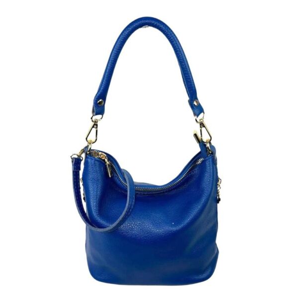 Bolso de Hombro de Mujer Piel Italiana con Cremalleras Laterales Decorativas - Imagen 7