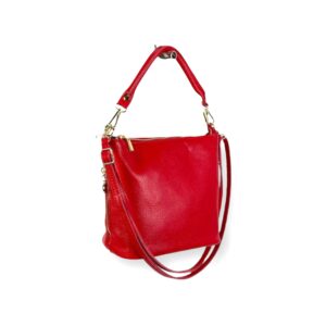 Bolso de Hombro de Mujer Piel Italiana con Cremalleras Laterales Decorativas - Imagen 9