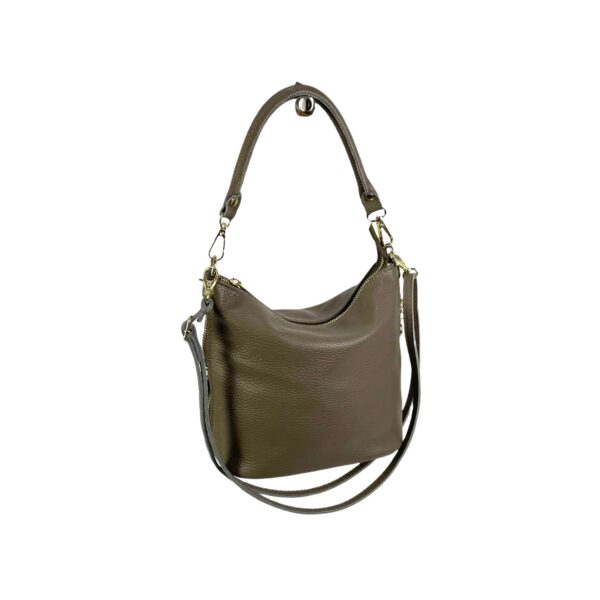 Bolso de Hombro de Mujer Piel Italiana con Cremalleras Laterales Decorativas - Imagen 8