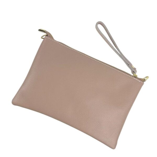 Bolso de Mano Piel Italiana con Enganche Dorado y Cierre de Cremallera para Mujer - Imagen 2