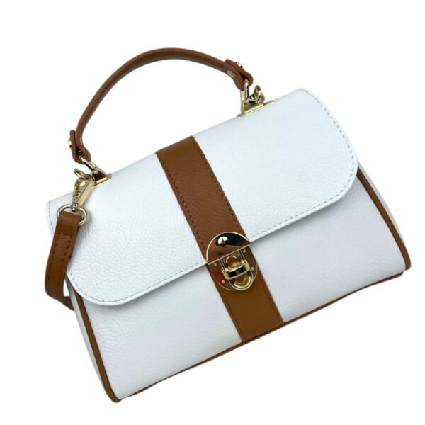 Bolso de Mano en Piel Italiana con 2 Bolsillos de Cremallera para Mujer - Imagen 3