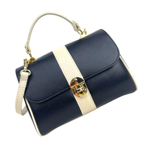 Bolso de Mano en Piel Italiana con 2 Bolsillos de Cremallera para Mujer - Imagen 4