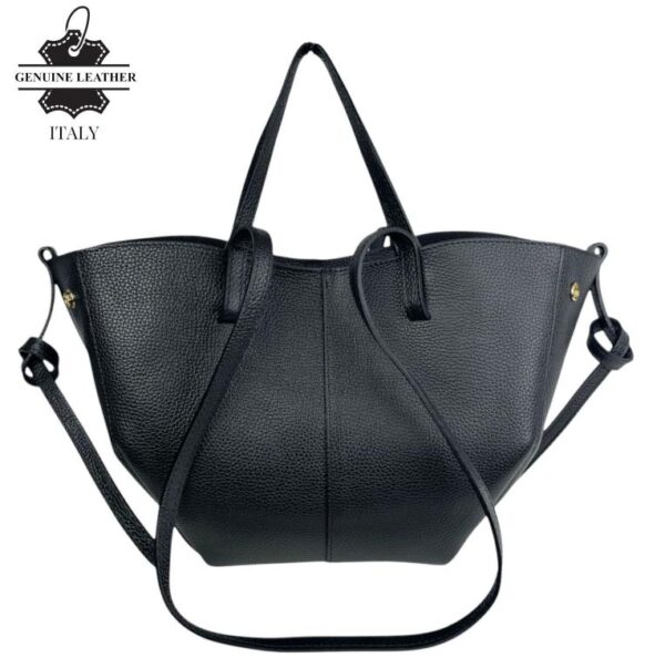 Bolso Grande de Piel Italiana con Gran Calidad, 2 Formas y Neceser Extra para Mujer - Imagen 3