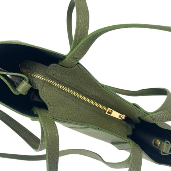 Bolso Grande de Piel Italiana con Gran Calidad, 2 Formas y Neceser Extra para Mujer - Imagen 12