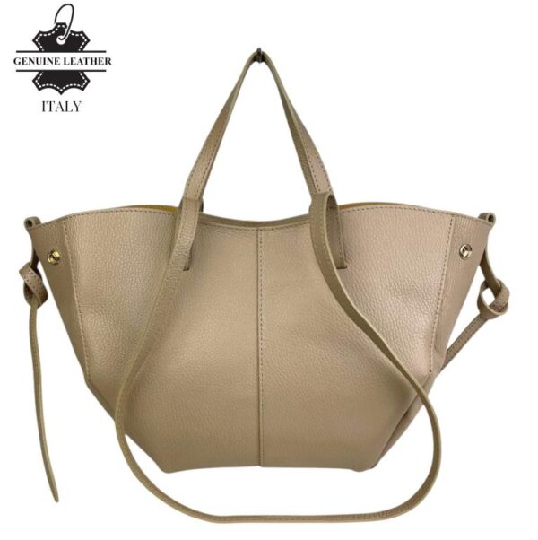 Bolso Grande de Piel Italiana con Gran Calidad, 2 Formas y Neceser Extra para Mujer - Imagen 10