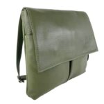 Bolso de Hombro en Piel Italiana con 3 Bolsillos Frontales bajo la Solapa de 2 Botones para Mujer - Imagen 19