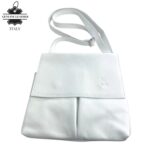 Bolso de Hombro en Piel Italiana con 3 Bolsillos Frontales bajo la Solapa de 2 Botones para Mujer - Imagen 8