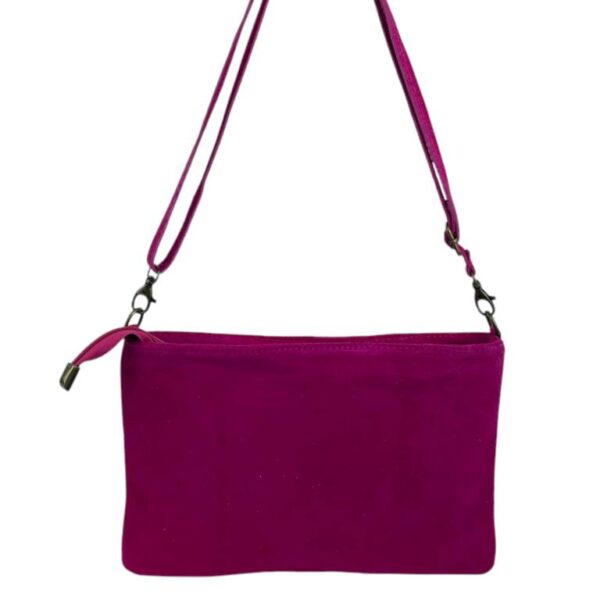 Bolso Bandolera en Piel de Serraje Italiana para Mujer con Tachuelas Decorativas Frontales y Cierre de Cremallera - Imagen 17