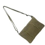 Bolso Bandolera en Piel de Serraje Italiana para Mujer con Tachuelas Decorativas Frontales y Cierre de Cremallera - Imagen 9