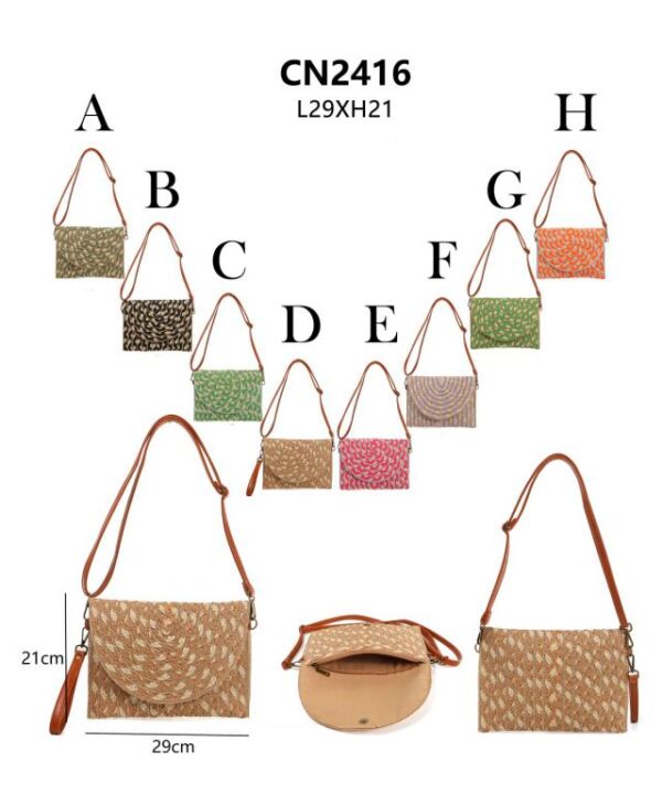 Bolso Bandolera de Papel Tipo Sobre para Mujer con Solapa de Botón, Cierre de Cremallera y Bonito Diseño - Imagen 2