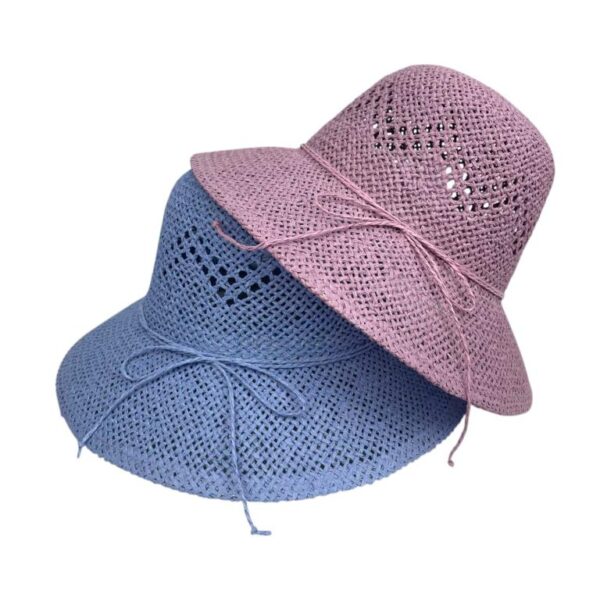 Sombrero de Papel y Algodón para Mujer con Lazo Decorativo, Gran Calidad y Talla Única - Imagen 2