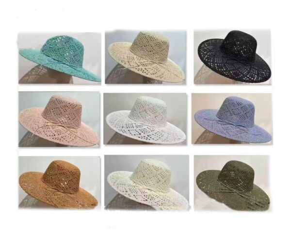 Sombrero de Papel y Algodón con Ala Ancha, Lazo Decorativo y Talla Única para Mujer - Imagen 7