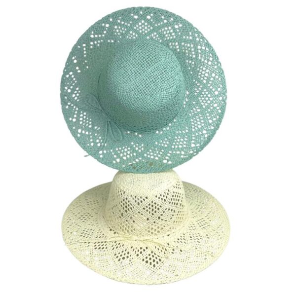 Sombrero de Papel y Algodón con Ala Ancha, Lazo Decorativo y Talla Única para Mujer - Imagen 5