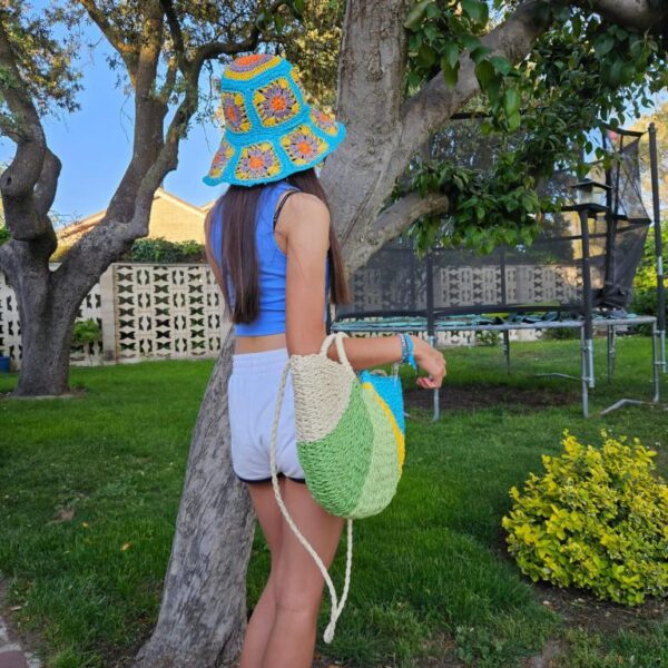 Sombrero de Papel Mujer con Diseño Flores y Talla Única para Verano - Imagen 2