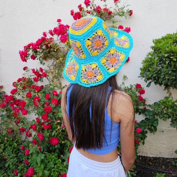 Sombrero de Papel Mujer con Diseño Flores y Talla Única para Verano - Imagen 4