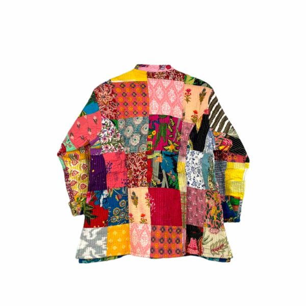 Chaqueta Reversible De Algodón Tela Pachtwork para Mujer con Estilo Exclusivo - Imagen 9