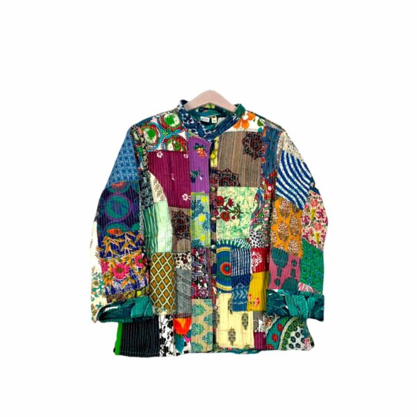 Chaqueta Reversible De Algodón Tela Pachtwork para Mujer con Estilo Exclusivo - Imagen 6
