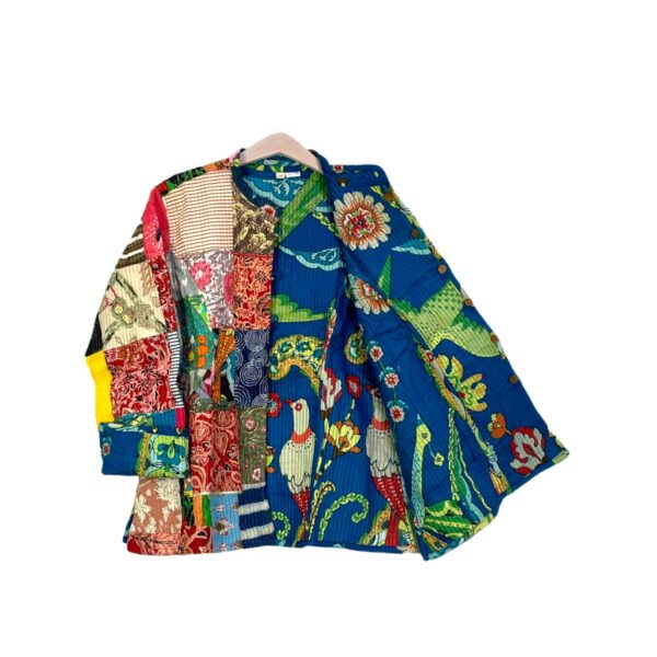 Chaqueta Reversible De Algodón Tela Pachtwork para Mujer con Estilo Exclusivo - Imagen 5