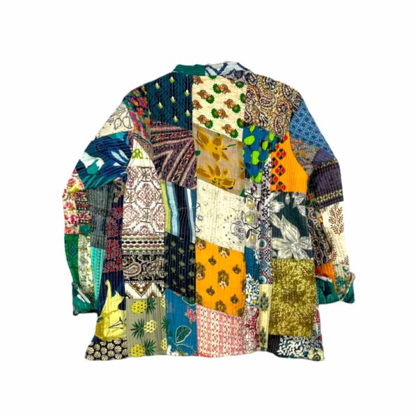 Chaqueta Reversible De Algodón Tela Pachtwork para Mujer con Estilo Exclusivo - Imagen 7