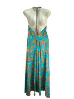 Vestido Largo Artesanal en Seda India con Espalda Descubierta, Tirantes y Precioso Diseño para Mujer - Imagen 2