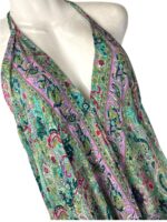 Vestido Largo Artesanal en Seda India con Espalda Descubierta, Tirantes y Precioso Diseño para Mujer - Imagen 6