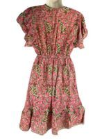 Vestido Corto Artesanal de Algodón con Escote, Mangas con Volantes y Talla Única para Mujer - Imagen 2