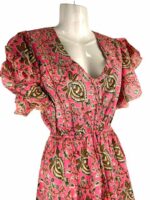 Vestido Corto Artesanal de Algodón con Escote, Mangas con Volantes y Talla Única para Mujer - Imagen 3