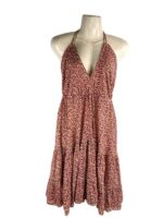 Vestido Largo Artesanal de Algodón con Escote, Tirantes y Espalda Descubierta para Mujer