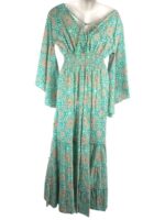 Vestido Largo Bohemio de Algodón con Escote, Mangas Largas y Nudo en la Espalda para Mujer - Imagen 2