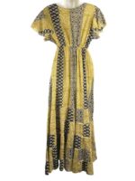 Vestido Largo Estilo Boho de Algodón con Cuello en V y Talla Única para Mujer - Imagen 2