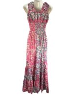 Vestido Largo Artesanal en Seda India con Escote con Volantes y Talla Única para Mujer - Imagen 2