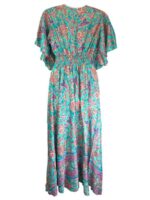 Vestido Largo Artesanal Multicolor de Seda India con Mangas y Gran Calidad para Mujer - Imagen 2