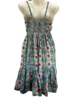 Vestido Largo Artesanal en Seda India con Diseño Flores y Espalda Descubierta para Mujer - Imagen 2