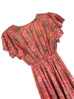 Vestido Largo de Mujer Artesanal en Seda con Mangas de Volantes y Talla Única - Imagen 4