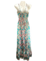 Vestido Largo Ligero y Artesanal en Seda India con Espalda Descubierta y Talla Única de Mujer - Imagen 2