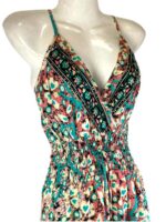 Vestido Largo Ligero y Artesanal en Seda India con Espalda Descubierta y Talla Única de Mujer - Imagen 3