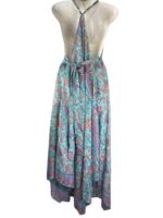 Vestido Largo Artesanal en Seda con Espalda Descubierta, Escote y Tirantes para Mujer - Imagen 2