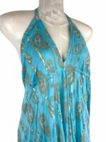 Vestido Artesanal Estilo Boho en Seda con Espalda Descubierta, Tirantes y Escote para Mujer - Imagen 3