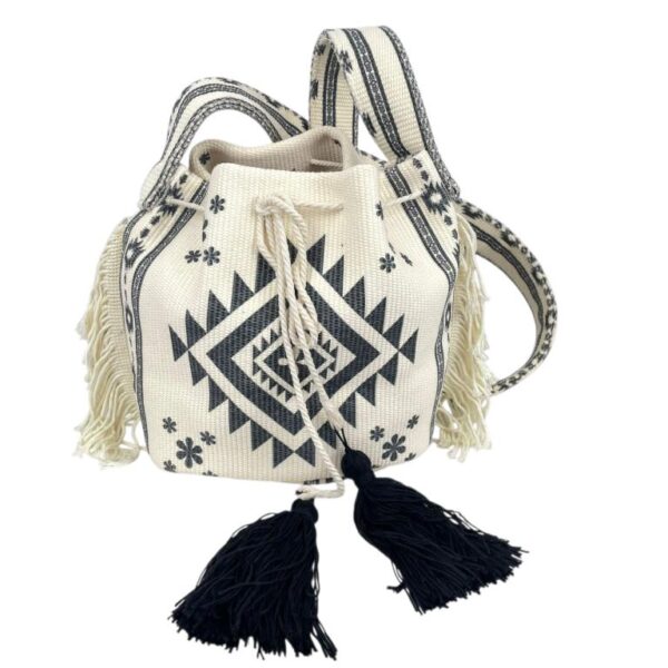 Bolso de Hombro Estilo Bohemio en Algodón con Cierre de Cuerdas y Gran Calidad para Mujer - Imagen 6