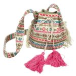Bolso de Hombro Estilo Bohemio en Algodón con Cierre de Cuerdas y Gran Calidad para Mujer - Imagen 7
