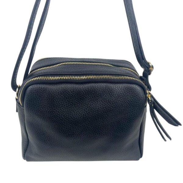 Bolso Bandolera en Piel Italiana con 3 Compartimentos con Cierre de Cremallera y Gran Calidad Mujer - Imagen 4